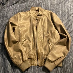 Womens Tan Bomber Jacket